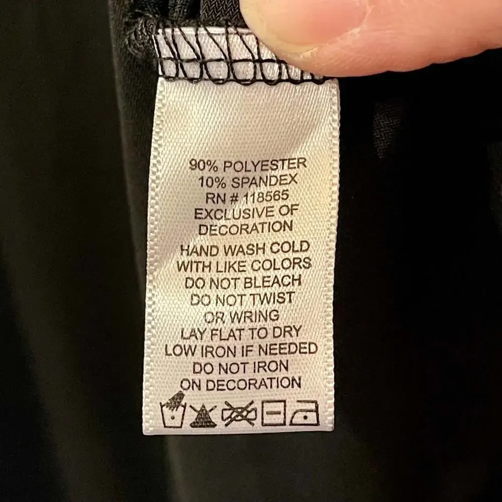 Allure by Julia K. Black Rhinestone Crisscross V-Neck Maxi Dress Size XL - Picture 4 of 4